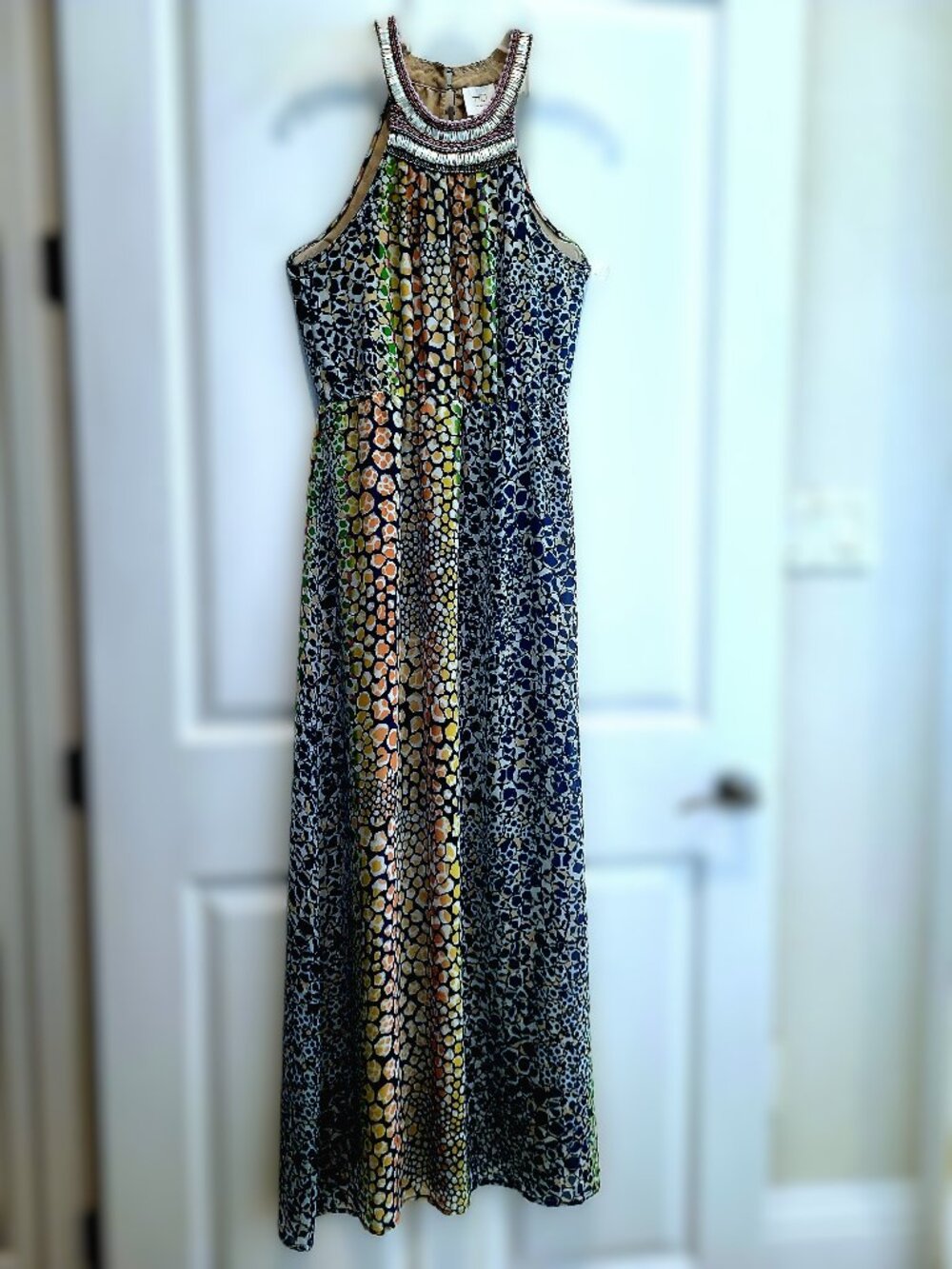 Anthropologie HD in Paris Mayacamas Beaded Maxi Dress Size 2 EUC